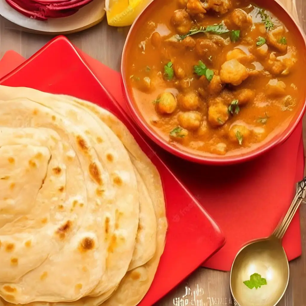 2 Sadha Paratha with + Chana